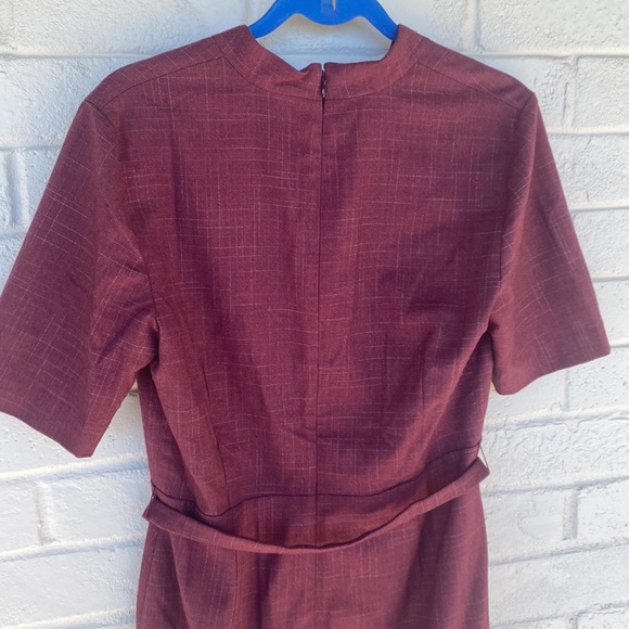 NWT Ann Taylor The Wrap Belted Sheath Dress in Cross Weave 10 - Picture 8 of 10